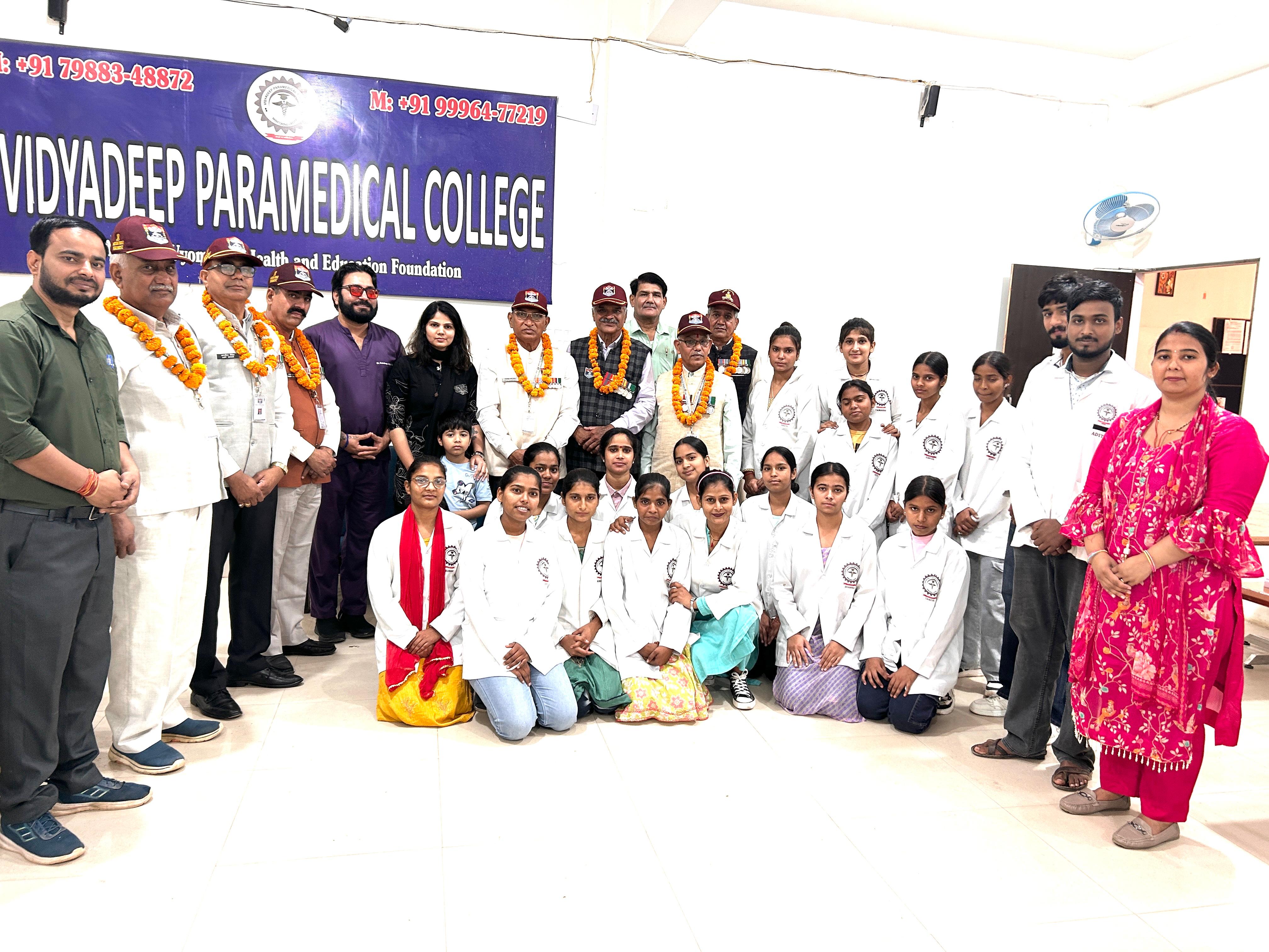 A group of students at Vidyadeep Paramedical Institute